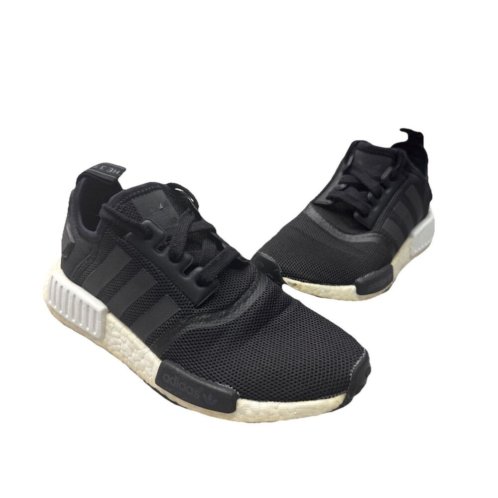Adidas NMD_R1 Boost White Black Mesh Sneakers Men's 4.5 GUC No Box